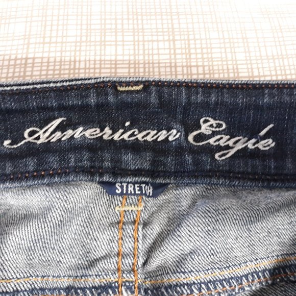 American Eagle Women's Jeans Size 4 Straight Crop Artist Low Rise Stretch Blue - Picture 14 of 16
